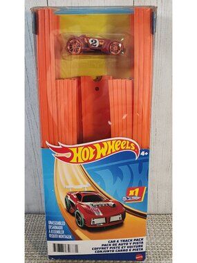 MATTEL HOT WHEELS CAR AND TRACK BUILDER STRAIGHT PACK 15 FT. ROADSTER ORANGE